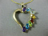 ESTATE 1.20CT AAA MULTI GEM 14K YELLOW GOLD 3D HEART JOURNEY FUN PENDANT #21386