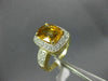 EXTRA LARGE 3.40CT DIAMOND & AAA CITRINE 14KT 2 TONE GOLD CUSHION FILIGREE RING