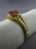 ESTATE 1.55CT DIAMOND & AAA RUBY 14KT YELLOW GOLD 3D FILIGREE ENGAGEMENT RING