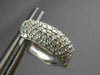 ESTATE .53CT DIAMOND 14KT WHITE GOLD 3D OVAL MULTI ROW HUGGIE HOOP EARRINGS 5mm