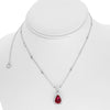 LARGE 4.10CT DIAMOND & AAA RUBY 18KT WHITE GOLD PEAR SHAPE BY THE YARD NECKLACE