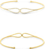 .26CT DIAMOND 14K YELLOW GOLD 3D ROUND DOUBLE TEAR DROP INFINITY BANGLE BRACELET