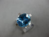 LARGE 6.92CT DIAMOND & AAA BLUE TOPAZ 14KT WHITE GOLD 3D OVAL & ROUND FUN RING