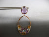 36.48CT DIAMOND & AAA MULTI GEM 18KT ROSE GOLD OVAL CLIP ON FUN HANGING EARRINGS