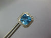 LARGE 5.44CT DIAMOND & AAA BLUE TOPAZ 14KT WHITE GOLD CUSHION CUT STUD EARRINGS
