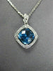 ESTATE 1.92CT DIAMOND & AAA BLUE TOPAZ 14K WHITE GOLD 3D FILIGREE ETOILE PENDANT