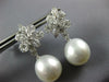 LARGE 2.03CT DIAMOND & AAA PEARL 18KT WHITE GOLD 3D MULTI LEAF HANGING EARRINGS