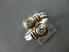 ESTATE WIDE .30CT DIAMOND 14KT WHITE & YELLOW GOLD DOUBLE TWIST GOLD RING #20744