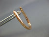 ESTATE .64CT DIAMOND 18KT ROSE GOLD 3D INSIDE OUT OVAL HUGGIE HANGING EARRINGS