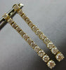 ESTATE LARGE 1.6CT DIAMOND 14KT YELLOW GOLD ROUND JOURNEY FLEXIBLE BAR HANGING EARRINGS