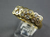 ESTATE .95CT DIAMOND 14KT YELLOW GOLD 3D FLOWER FOUR LEAF CLOVER ETOILE FUN RING