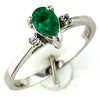 .41CT DIAMOND & AAA EMERALD 14KT WHITE GOLD PEAR SHAPE & ROUND FRIENDSHIP RING