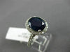 ESTATE 3.0CT DIAMOND & AAA SAPPHIRE 14K WHITE GOLD HALO FILIGREE ENGAGEMENT RING