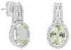 2.67CT DIAMOND & AAA LEMON QUARTZ 14K WHITE GOLD 3D OVAL & ROUND FLORAL EARRINGS