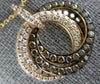 ESTATE 1.44CT WHITE & CHOCOLATE FANCY DIAMOND 18KT ROSE GOLD TRINITY FUN PENDANT