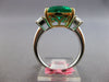 EXTRA LARGE 6.88CT DIAMOND & AAA EMERALD 18K 2 TONE GOLD 3 STONE ENGAGEMENT RING