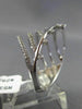 ESTATE LARGE .33CT DIAMOND 14KT WHITE GOLD 3D MULTI ROW ETOILE TRIANGULAR RING