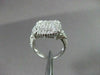 ESTATE LARGE 1.13CT DIAMOND 14KT WHITE GOLD PAVE FILIGREE SQUARE RING BEAUTIFUL!