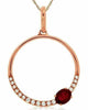 ESTATE .22CT DIAMOND & AAA RUBY 14K ROSE GOLD 3D CIRCLE OF LIFE FLOATING PENDANT