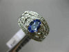 WIDE 1.05CT DIAMOND & AAA TANZANIITE 14KT WHITE GOLD 3D FILIGREE ENGAGEMENT RING