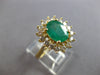 LARGE 2.15CT DIAMOND & AAA EMERALD 14KT YELLOW GOLD 3D ROUND & OVAL RING #28144