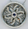 LARGE 1.06CT DIAMOND & AAA SAPPHIRE 18KT WHITE GOLD CIRCLE OF LIFE FUN NECKLACE