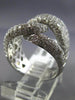ESTATE LARGE 3.14CT DIAMOND 14KT WHITE GOLD 3D MULTI ROW INFINITY LOVE KNOT RING