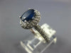 WIDE 2.63CT DIAMOND & AAA SAPPHIRE 14KT WHITE GOLD 3D OVAL HALO ENGAGEMENT RING