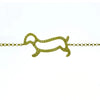 ESTATE .19CT FANCY YELLOW DIAMOND 18KT YELLOW GOLD 3D HAPPY DOG FUN BRACELET