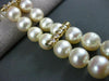 ANTIQUE LARGE .72CT DIAMOND 14KT YELLOW GOLD AAA PEARL 2 STRAND BRACELET #22606