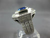 EXTRA LARGE 6.45CT DIAMOND & AAA SAPPHIRE 18KT WHITE GOLD ENGAGEMENT RING #27473
