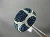 ESTATE WIDE 2.43CT DIAMOND & AAA SAPPHIRE 14K WHITE GOLD MULTI ROW PAVE FUN RING