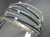 ESTATE WIDE 8.34CT DIAMOND & SAPPHIRE 14K WHITE GOLD CRISS CROSS BANGLE BRACELET