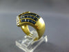 LARGE 3.8CT DIAMOND & AAA SAPPHIRE 18K YELLOW GOLD PRINCESS & ROUND V SHAPE RING