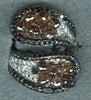 EXTRA LARGE 10.45CT WHITE BLACK & CHOCOLATE FANCY DIAMOND 18K WHITE GOLD 3D RING