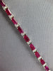 ESTATE 6.61CT DIAMOND & AAA RUBY 18K WHITE GOLD BAGUETTE & ROUND TENNIS BRACELET