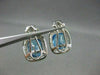 ESTATE LARGE 14.4CT EXTRA FACET BLUE TOPAZ & DIAMONDS 14KT W GOLD EARRINGS 21801