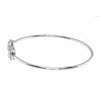 ESTATE .49CT DIAMOND 18K WHITE GOLD 3D ROUND & BAGUETTE FLEXIBLE BANGLE BRACELET