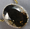8.82CT DIAMOND & AAA SMOKY TOPAZ 14KT YELLOW GOLD 3D OVAL & ROUND LOVE NECKLACE