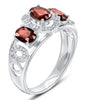 1.68CT DIAMOND & AAA RUBY 14KT WHITE GOLD OVAL & ROUND PAST PRESENT FUTURE RING