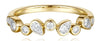 .34CT DIAMOND 14K YELLOW GOLD 3D ROUND AND PEAR SHAPED DESIGN SEMI ETERNITY RING