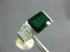 ESTATE 3.84CT DIAMOND & AAA EMERALD 18KT WHITE GOLD 3D SQUARE ENGAGEMENT RING