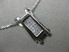 ESTATE .35CT DIAMOND 14K WHITE GOLD 3D RECTANGULAR FLOATING PENDANT CHAIN #25452