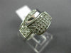 ESTATE WIDE .75CT DIAMOND 14KT WHITE GOLD 3D CLASSIC MULTI ROW ZIGZAG FUN RING