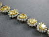WIDE & LONG 15.20CT WHITE & CANARY DIAMOND 18KT 2 TONE GOLD LOVE TENNIS BRACELET