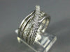 ESTATE WIDE .60CT DIAMOND 14KT WHITE GOLD MULTI ROW CRISS CROSS LOVE RING #1088