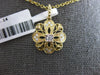 ESTATE .14CT DIAMOND 14K 2 TONE GOLD 3D CLASSIC FILIGREE FLOWER FLOATING PENDANT