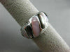 ESTATE WIDE .31CT DIAMOND 14KT WHITE GOLD AAA MOTHER OF PEARL 3D COCKTAIL RING