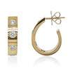 1.21CT DIAMOND 18KT YELLOW GOLD ROUND ETOILE UMBRELLA HOOP FUN HANGING EARRINGS