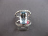 EXTRA LARGE 7.35CT DIAMOND & AAA AQUAMARINE 18KT WHITE GOLD CUSHION & ROUND RING